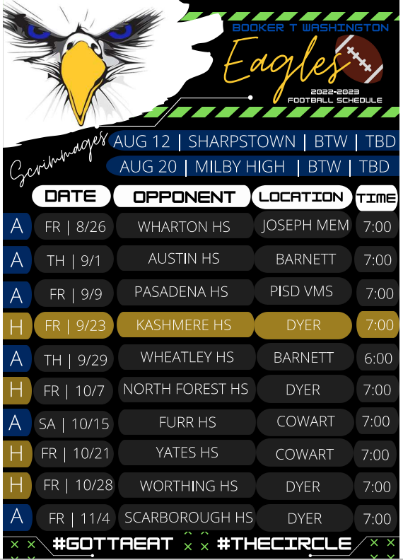 2022-2023 Football Schedule
